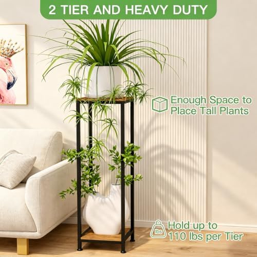 2-Pack Plant Stand Indoor, 41'' Extra Tall Wood Plant Stands Heavy Duty - Image 3