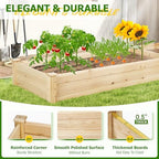 8FT Wooden Raised Garden Bed - Elevated Planter Box for Vegetables, Flowers - Natural Outdoor Planting Kit for Patio, Yard, Backyard - Image 5