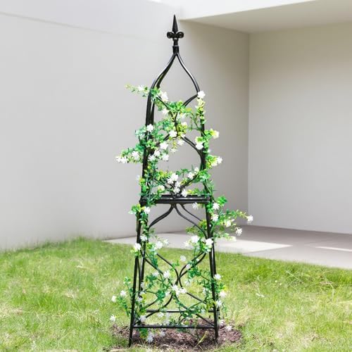 Metal Obelisk Trellis - 38.3"" Climbing Support for Vines & Roses by Goooxim