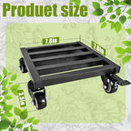 8X 8 inches Plant Caddy with Wheels Upgraded Lockable Heavy Duty Trolley Suitable for Indoor Outdoor Large Plant Pots Parasol Stands and Bases or Plant Stand Metal Square Black - Image 2