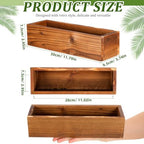 BESPORTBLE Wood Planter Box Set Rustic Wooden Planter Boxes for Indoor Windowsill Balcony Garden Office Decor 11.81 X 4.33 X 6.69 in 2 Pack - Image 7
