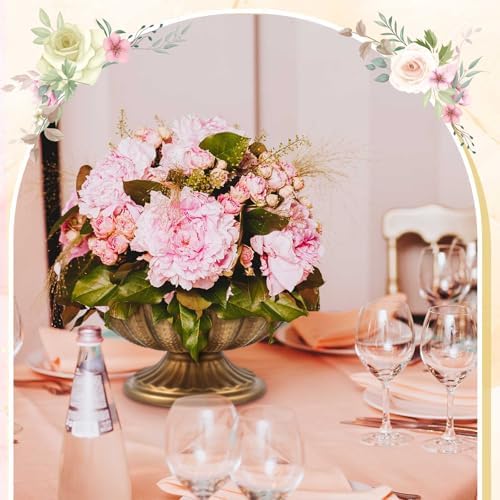 10 Pcs Metal Compote Vase, Floral Centerpiece Bowls, Gold Bronze - Image 4