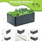 2PCS 4x2x2FT Galvanized Raised Garden Bed,Galvanized Planter Boxes Outdoor, Large Metal Raised Garden Beds for Vegetables-Grey - Image 5