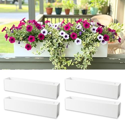 LaLaGreen Wall Planter (30in, 4 Pack) White Carbon Steel Hanging Flower Pot by L%C3%A1L%C3%A1Green