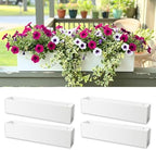 LaLaGreen Wall Planter (30in, 4 Pack) White Carbon Steel Hanging Flower Pot by L%C3%A1L%C3%A1Green