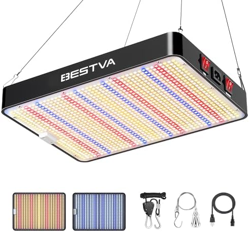 DC2000 Grow Light for Indoor Plants, Dimmable Full Spectrum LED Plant Light by BESTVA