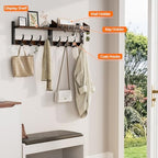 Evermagin 35" Coat Rack Wall Mount with Shelf for Entryway, Rustic Brown - Image 5