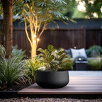 Kante Large Round Bowl Black Concrete Planter 20" Dia, Outdoor - Image 5