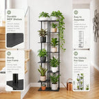 Corner Tall Plant Stand Indoor 8 Tier 10 Potted, Black - Image 4