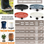 5-pack 14.2" Large Plant Caddy with Wheels Plastic Plant Dolly with Locking Caster Flower Pot Mover Rollers Wheeled Rolling Plant Stands Round Plant Saucer on Wheels Indoor Outdoor Base Coasters White - Image 3