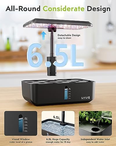URUQ 12 Pods Hydroponic Growing System Grow Light Remote Control Charcoal - Image 6