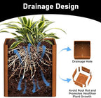 Corten Steel Planters Outdoor 24"x24"x25", Large Cube Planters - Image 2