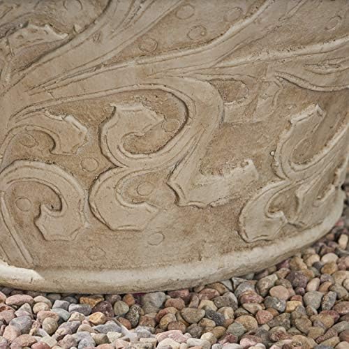 Great Deal Furniture Noble House Largo Outdoor Garden Urn Planter Pot in Antique White - Image 6