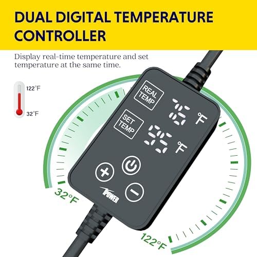 iPower 20" x 20.75" Waterproof Durable Seedling Heat Mat with Digital Thermostat Control Warm Hydroponic Plant, for Indoor Gardening & Germination Starting - Image 6