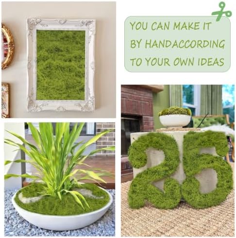 Fake Moss Rug 39" x 79" Artificial Moss Table Runner Grass Mat Green - Image 5