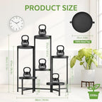 iDavosic.ly 6 Tier Large Plant Stand Indoor Outdoor, 10 In Wide Tray, Black - Image 6
