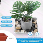 PATIKIL Plant Saucer Tray, 2 Pack 14 Inch Square Plant Saucer Heavy Planter Pot Saucers Large Deep Flower Planter Drip Tray for Indoor Outdoor Plants, Terracotta - Image 6