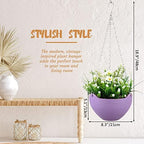 Zopeal 16 Pack Self Watering Hanging Planters, 8 Inch, Colorful, Resin Material with Metal Chain, Suitable for Indoor and Outdoor Plants - Image 2