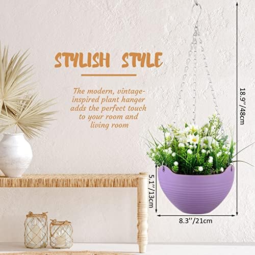 Zopeal 16 Pack Self Watering Hanging Planters, 8 Inch, Colorful, Resin Material with Metal Chain, Suitable for Indoor and Outdoor Plants - Image 2