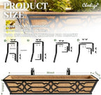 4 Pack 30 Inch Window Boxes Planters with Coco Liner, Large Metal Railing Planter Boxes for Deck, Heavy Duty Hanging Trough for Fence and Front Porch Garden Flower Display - Image 6
