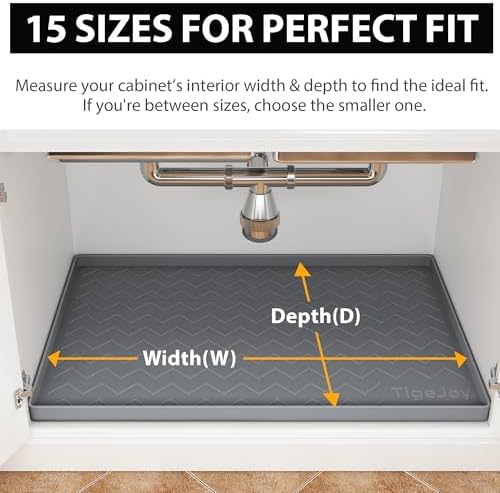 TigeJoy Under Sink Mats for Kitchen Waterproof 28" x 19", Cabinet Liner - Image 2