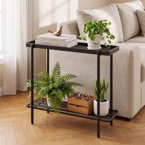 2 Tier Metal Plant Stand, Window Plant Shelves Indoor Outdoor - Image 5