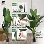 Fencer Wire Artificial Bird of Paradise Tree, Fake Plant in Pot with Dried Moss, Premium UV Resistant Lifelike Tropical Home Décor, 5 Feet, 60 Inch Faux Tree with 10 Trunks for Indoor/Outdoor Use - Image 6