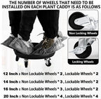 Heavy-Duty Plant Caddy with Wheels 12 Inch, 360° Lockable Caster,Outdoor Rolling Plant Dolly That is Not Easily Rusted, Indoor Metal Plant Cart with Rollers, Plant Pot Trolley, Black 3Pack - Image 2