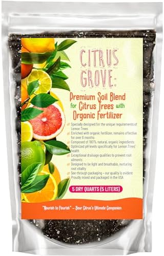 GARDENWISE Premium Organic Citrus Potting Soil for Indoor/Outdoor Plants - Perfect for Oranges, Lemons, Limes & Grapefruits Trees - Hand Blended for Optimal Growth (5 QUARTS) by GARDENWISE