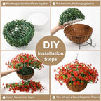 Artificial Hanging Flowers Basket for Outdoor, UV Resistant Plants Daisy - Image 3