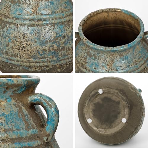 Hollyone Blue Ceramic Planters 7 Inch Large Vintage Ceramic Pots for Plants Indoor Outdoor Plant Planters Fit Mid Century Succulent Plant Stand Flower Pots Home Decor - Image 3