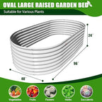 Anleolife 8x4x2ft Oval Deep Root Raised Garden Bed Kit, Antique White - Image 3