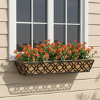 Y&M Deck Railing Planter Boxes 30 Inch 2 Pack, Adjustable Balcony Planter for Outdoor Plants, Metal Railing Planter Box for Deck, Fence and Porch, Window Boxes Outdoor, Sturdy Hanging Planter - Image 6