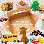 UnicoPak 30 Pack 9x6x6 Kraft Gable Boxes, Food-grade Cardboard Paper Lunch Boxes, Recyclable Gift Boxes with Handles for Treats, Picnic, Takeout Food, Goodie Bags, Sturdy Barn Boxes - Image 3