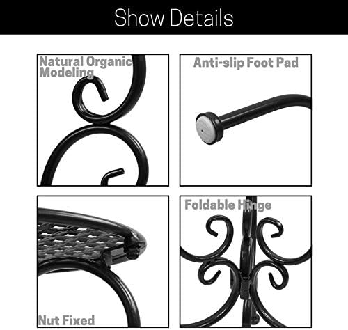 NAKUPE Metal Plant Stands Indoor Outdoor, Heavy Duty Flower Pot stand 22.5 inch Tall, Planter Pedestal Holder Rack for Patio Garden Porch Corner House Deck, 2 Pack(Black) - Image 6