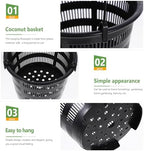 5 Pack Orchid Hanging Planters - Slotted Mesh Net Orchid Pots for Repotting - Black Plastic Hanging Flower Baskets with Hooks for Indoor Outdoor Plants - Breathable Root Control Planter Container - Image 4