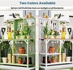 Outdoor Garden Potting Bench Table with 6-Tier Storage Shelves and Side Hook, 64.6" Large Wooden Patio Work Station, Potting Benches for Outside, Mudroom Backyard Work Bench Table (White) - Image 7