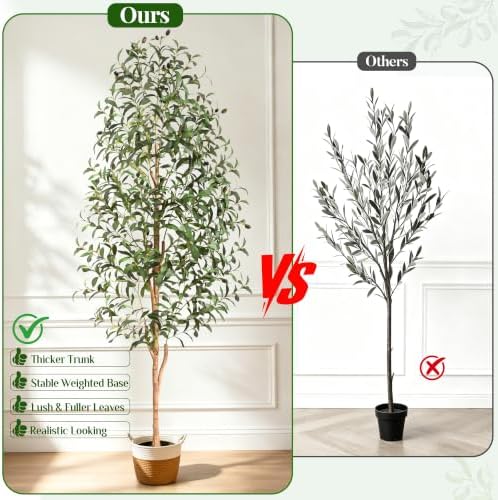 Yastouay 6 FT Olive Trees Artificial Indoor with Planter & Basket Look Real - Image 2