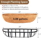 16 Inch Window Baskets with Coconut Liner Outdoor Wall Planter for Plants Long Window Flower Box for Porch Fence Patio Outdoor（4 Pack） - Image 5