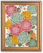 Framed Canvas Wall Art Bohemian Gouache Succulents Dusty Rose and Sage Green Canvas Print Poster Gold Frame Wall Decor for Living Room Desert Flora Art, Boho Botanical Decor - Inch 12x16 by Unknown