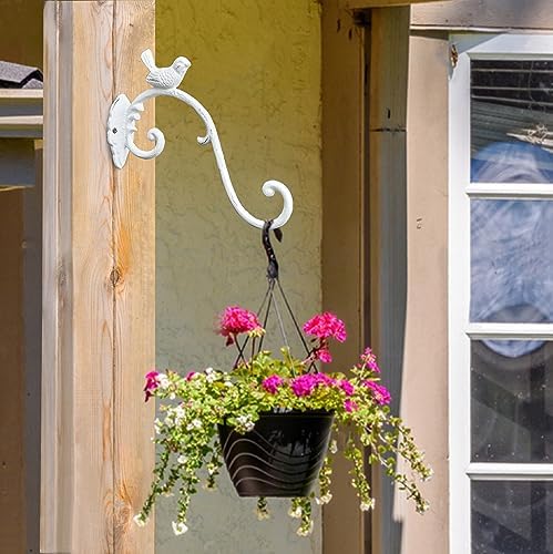 Sungmor Cast Iron Plant Hanger Wall Hooks - Bird Shape & White & 2PC - Image 4