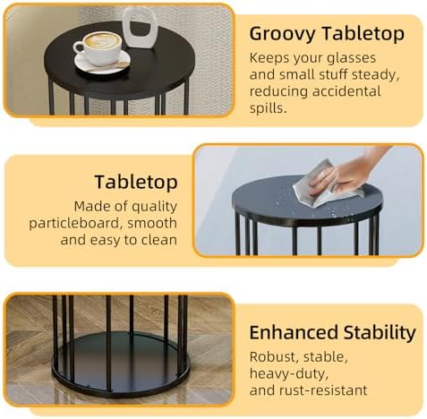 Plant Stand Indoor,small plant stool,Flower Pot Corner stand holder,Mid Century Heavy Duty Metal Tall Home Decor,Modern Round End Table,Small Rustic Display Stand for Living Room,Bedroom(Black,18In) - Image 6