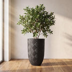 Oakrain 17.7" Tall Planter for Indoor Plants, Black Large Floor Planter - Image 6