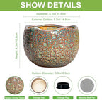 Ceramic Plant Pots - 6 Inch Plant Pot with Drainage Hole and Plug, Unique Planter for Indoor Plants Outdoor, Modern Planter, Round Orchid Pot, Room Decor, House Warming Gifts, Speckled-brown - Image 2