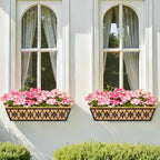24 Inch Window Boxes Planters Railing Planter Box - 4 Pack Deck Railing Planter Boxes with Adjustable Brackets Coco Liners Balcony Planters Railing Hanging for Window Flower Boxes Outdoor Garden Decor - Image 5