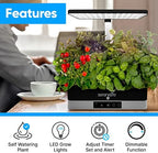 SereneLife Hydroponic Herb Garden - 6 Pod Indoor Kit, Full-Spectrum Grow Light, Adjustable Height, Smart Plant System, Black - Image 4