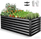 SEJOV 6x3x2ft Raised Garden Bed Kit, Galvanized Planter Raised Garden Boxes Outdoor, Deep Root Raised Planter w/Anti Cutting Strip, Large Metal Raised Garden Bed for Vegetables Flowers Herbs, Black by SEJOV