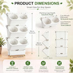 Briwooody 3 Set 6 Pocket Vertical Stackable Wall Planters Kit Outdoor Self Watering Plastic Planter Grow Hang Mount System for Strawberry Flower Vegetable Home Fence Balcony Wall Decor - Image 2