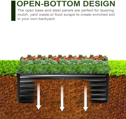 6x3x2 Ft Galvanized Metal Raised Garden Bed Large Planter Tall - Image 5