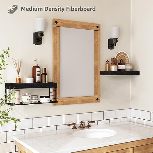 QEEIG Bathroom Shelves Over Toilet Wall Mounted (Black, Set of 2, 15.7") - Image 5